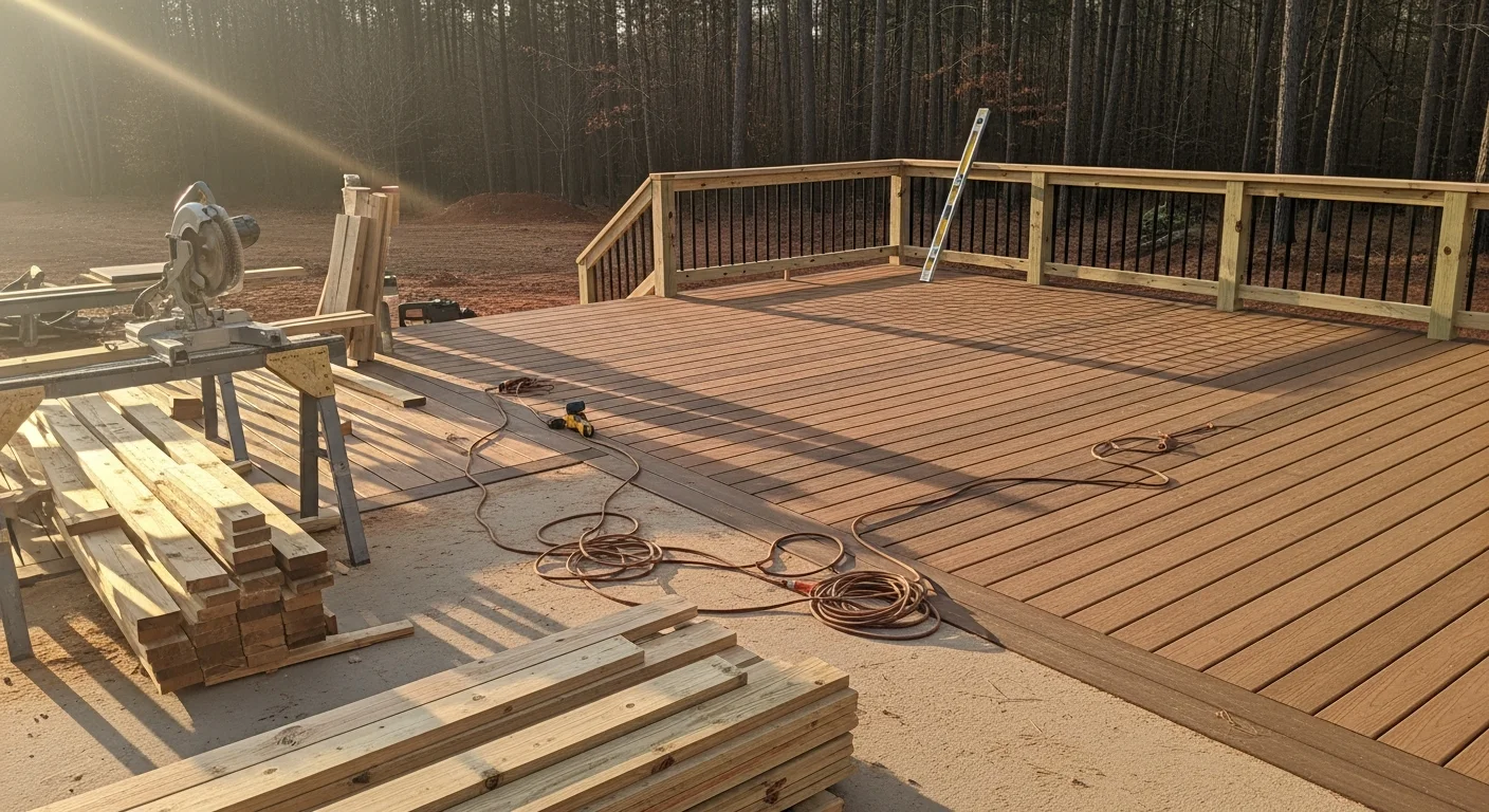 Custom residential deck construction Custom residential deck construction
